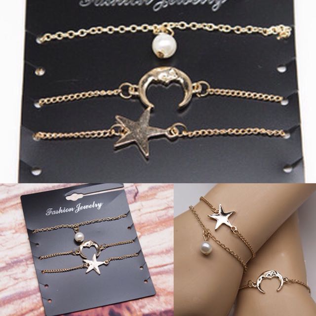 moon and star bracelet set