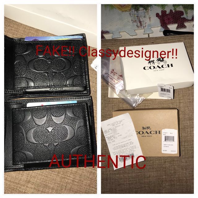 FAKE CLASSYDESIGNER - Coach wallet (Fake vs. Authentic), Men&#39;s Fashion, Bags & Wallets on Carousell