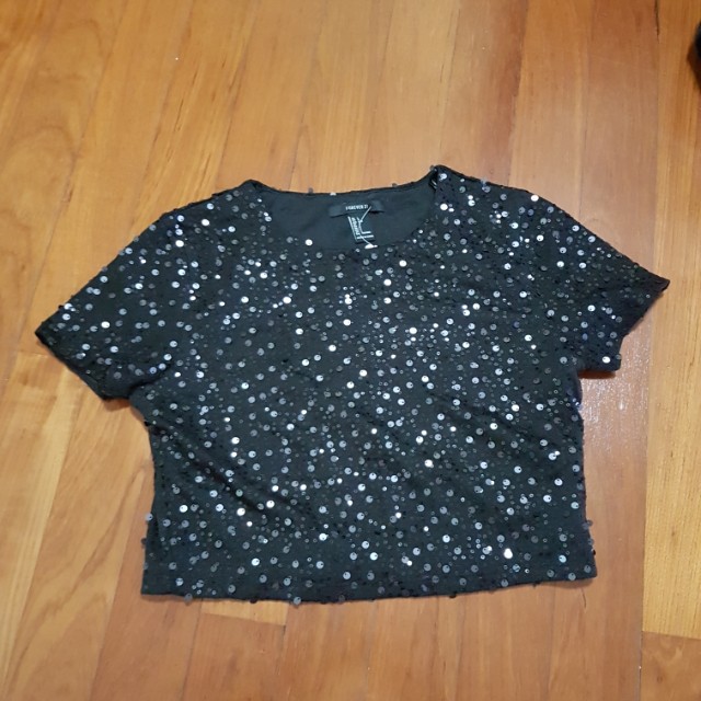 forever 21 sequin crop top