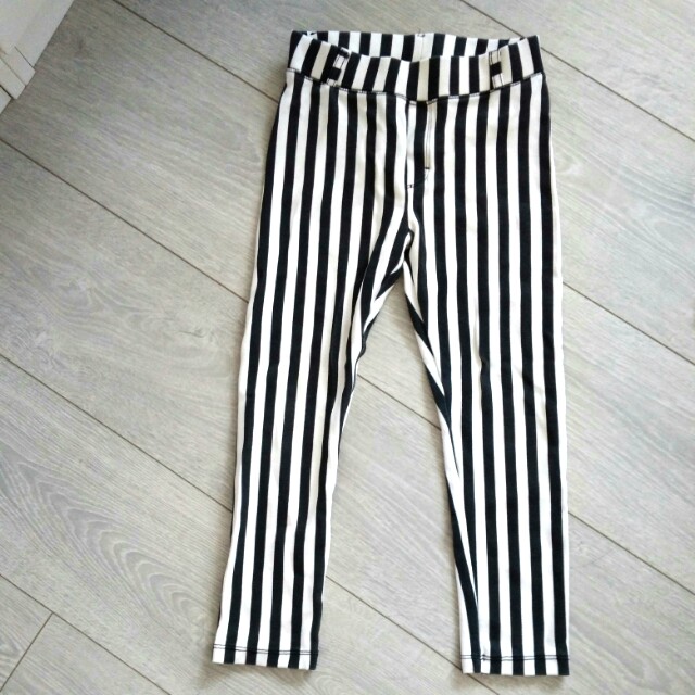 black and white striped pants girls