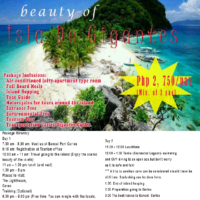 Isla De Gigantes Package Tour, Tickets & Vouchers, Local Attractions & Transport on Carousell