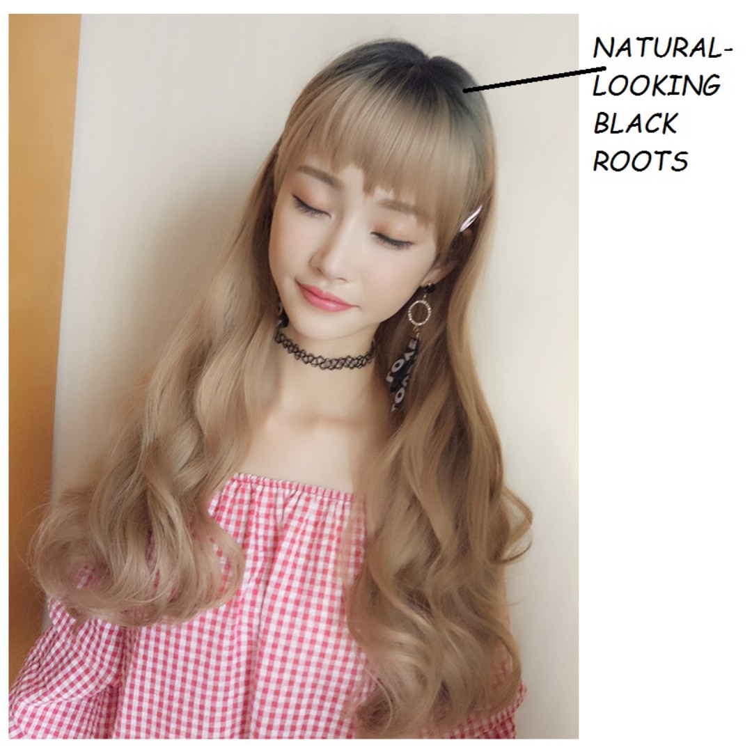 Instock Korean Full Fringe Full Wig With Natural Looking Black