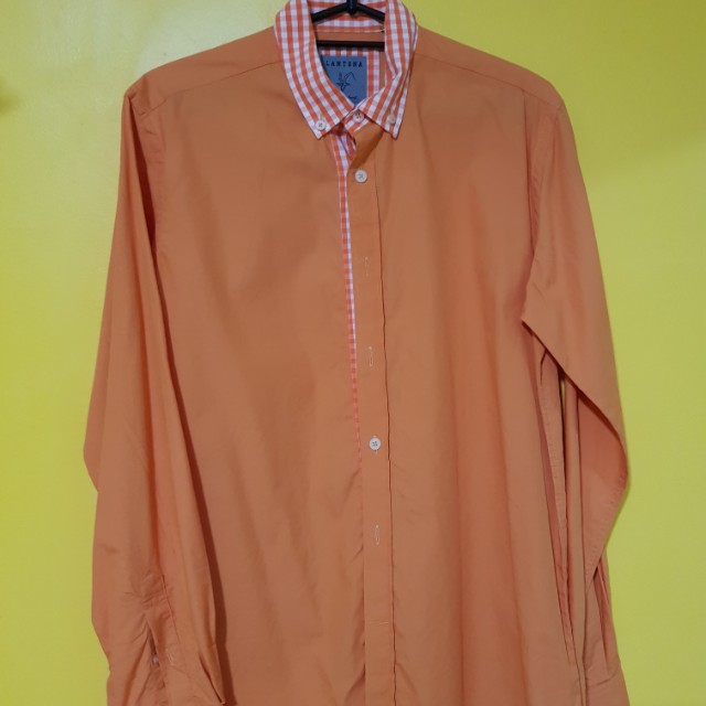 Mens Orange Long sleeve shirt, Men's 