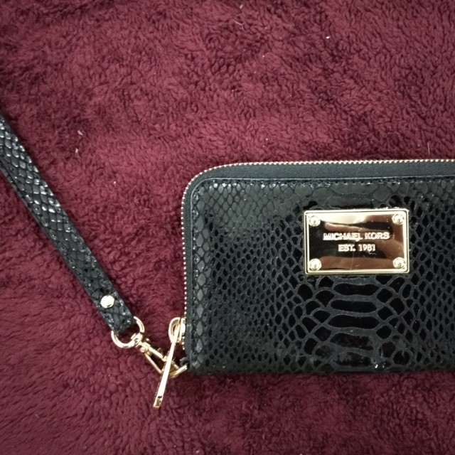 michael kors python wristlet