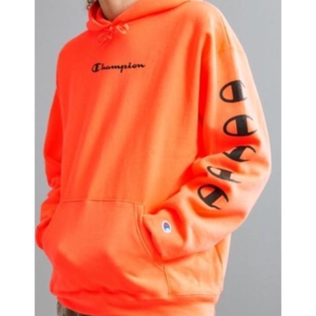 champion hoodie mens orange