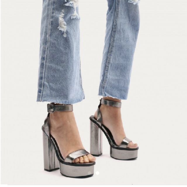 chrome block heels