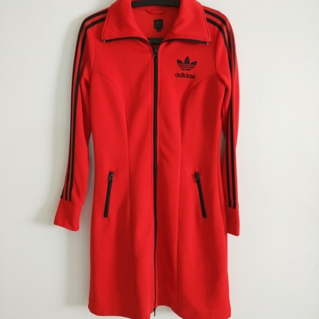 Red Adidas Zip up Dress, Women's 