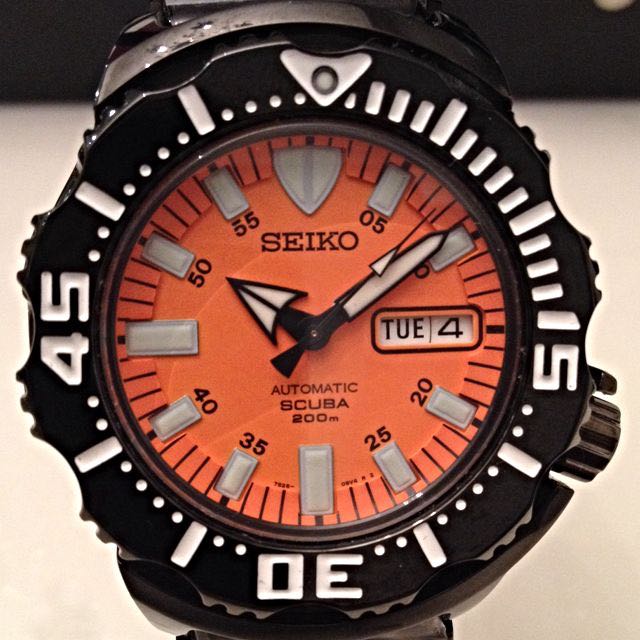 Seiko BLACK On Orange Monster, Mobile Phones & Gadgets, Wearables & Smart  Watches on Carousell