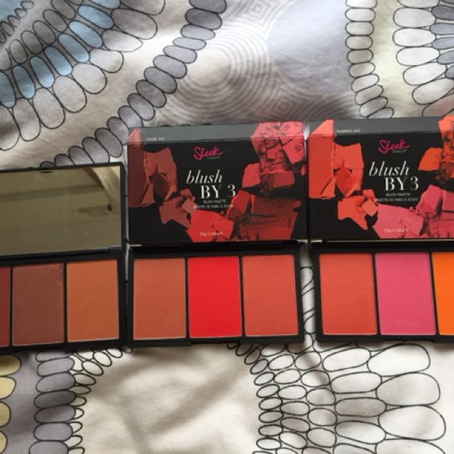 Sleek makeup blush by 3 palette x3(sugar, flame, pumpkin), Health 