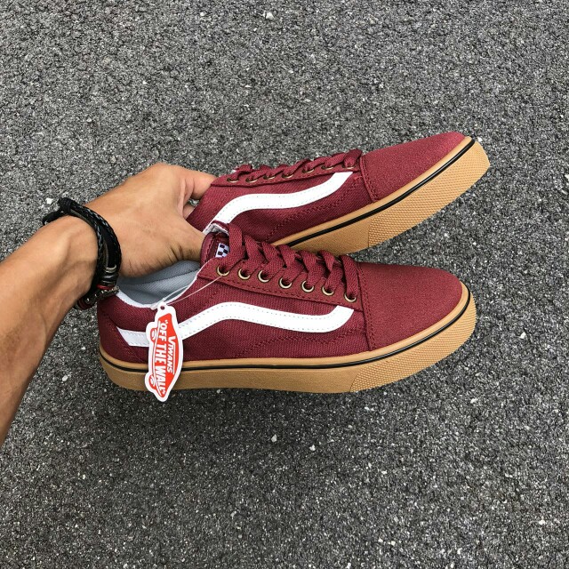 vans old skool maroon gum