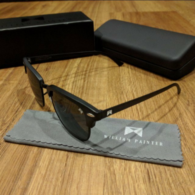 William Painter Empire Polarized Clubmaster Sunglasses Black