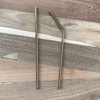 Rose Gold Metal Straw