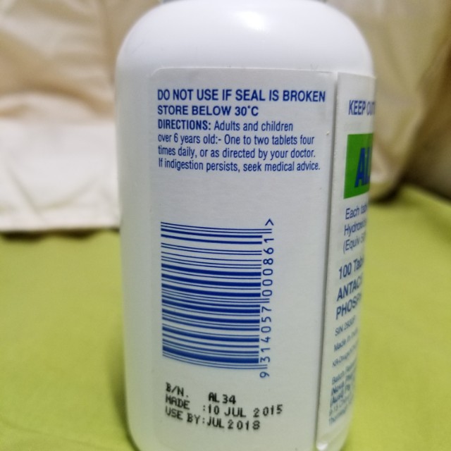 ALUTAB Aluminum Hydroxide Gel Dried BP 600 mg 100 tablets, 寵物用品, 寵物衣服
