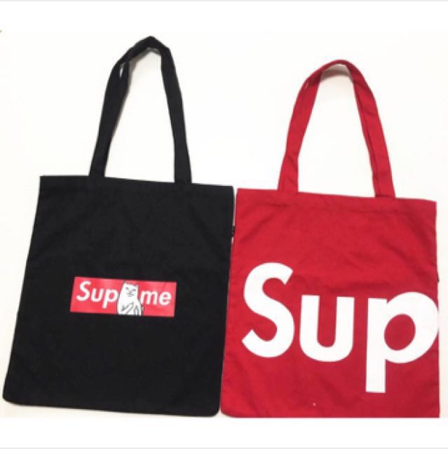 Authentic Supreme Canvas Tote Bag, Women's Fashion, Bags & Wallets 