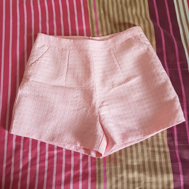 pink checkered shorts