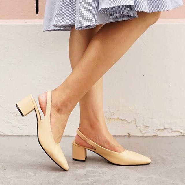 beige slingback heels