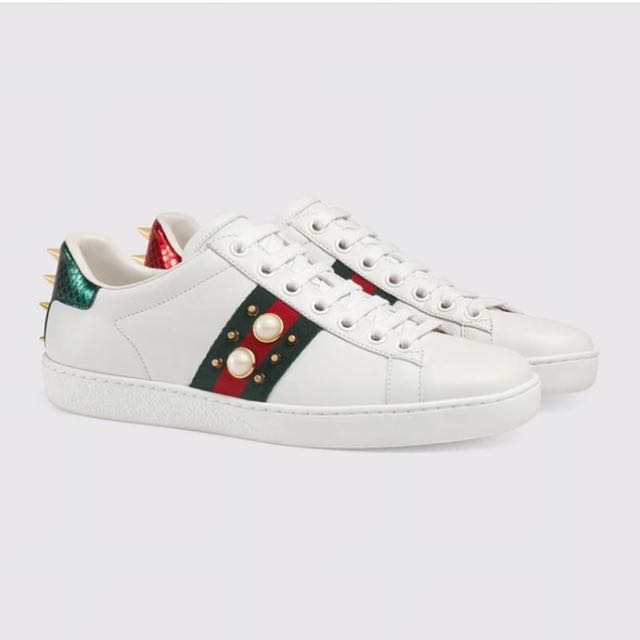 gucci ace sneakers with pearls