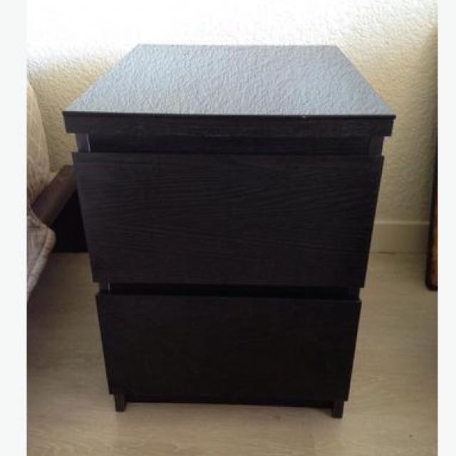 Ikea Malm Bedside Table With 2 Drawers Home Furniture Photo