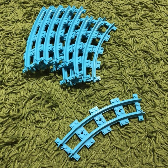 lego blue train track