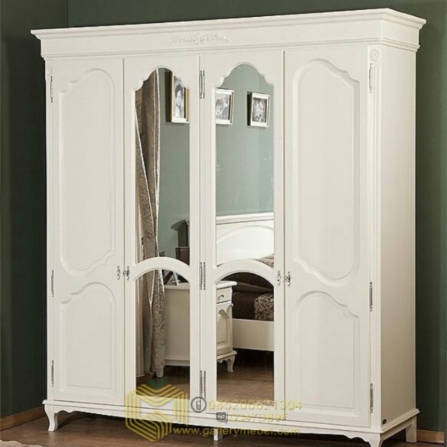 Lemari Pakaian Pintu 4 Almari Baju Minimalis Pintu Kaca Cermin Wardrobe Lemari Baju 4 Pintu Fesyen Wanita Pakaian Wanita Di Carousell