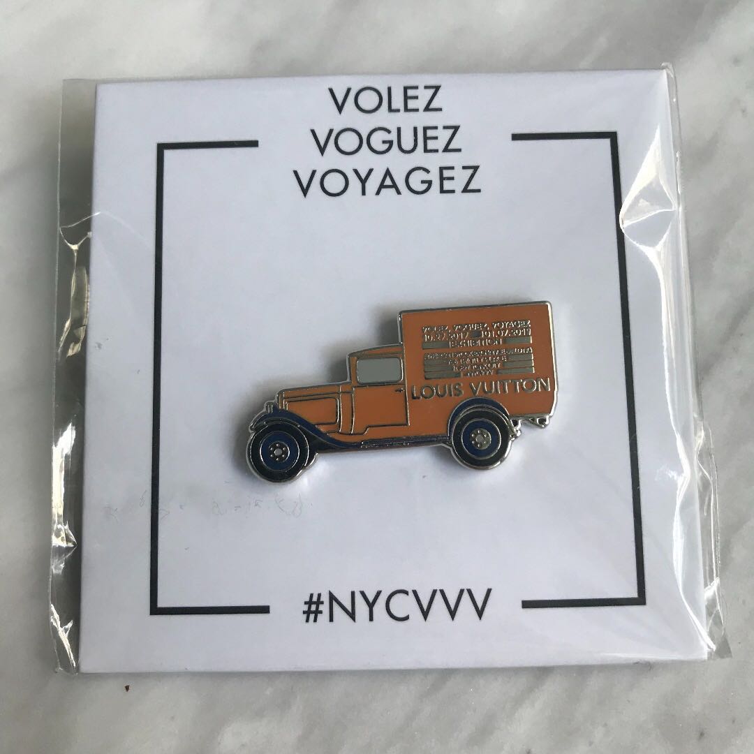 Louis Vuitton Name Plaque Pin Brooch Lapel Volez, Voguez, Voyagez