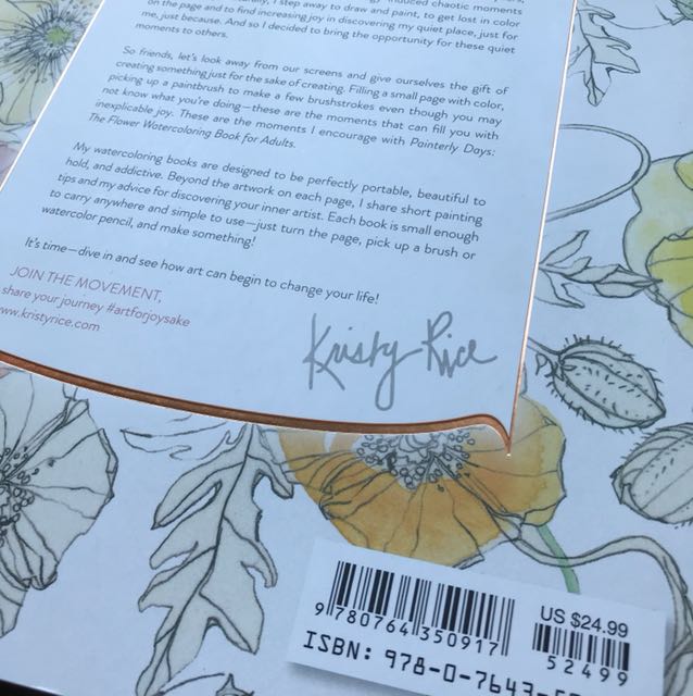 Painterly Days Flowers Watercolouring Book Books Stationery