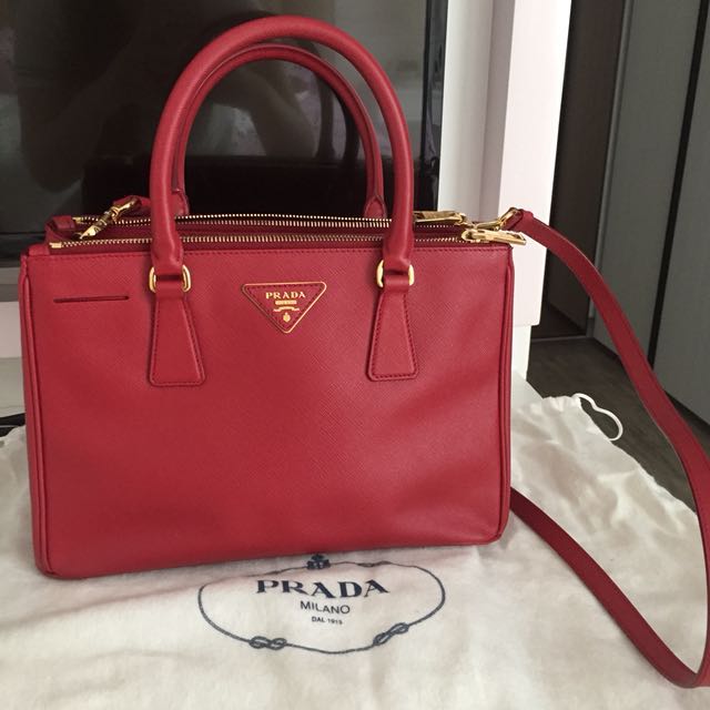 prada milano red purse