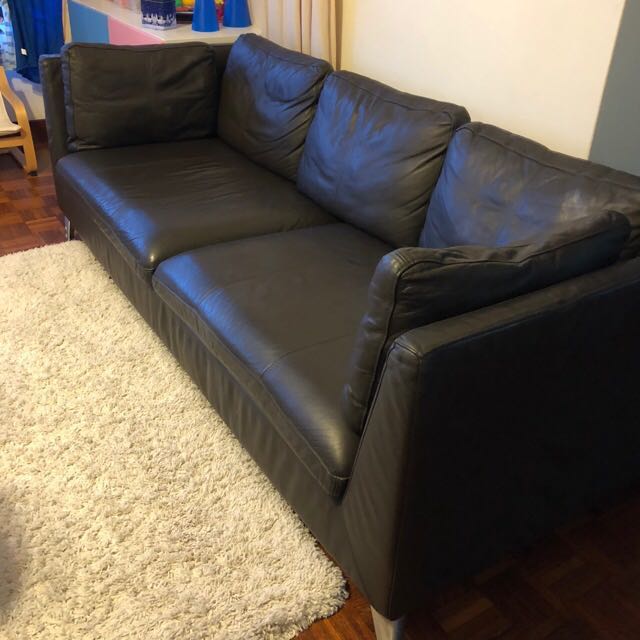 Stockholm leather sofa, Furniture & Home Living, Furniture, Sofas on