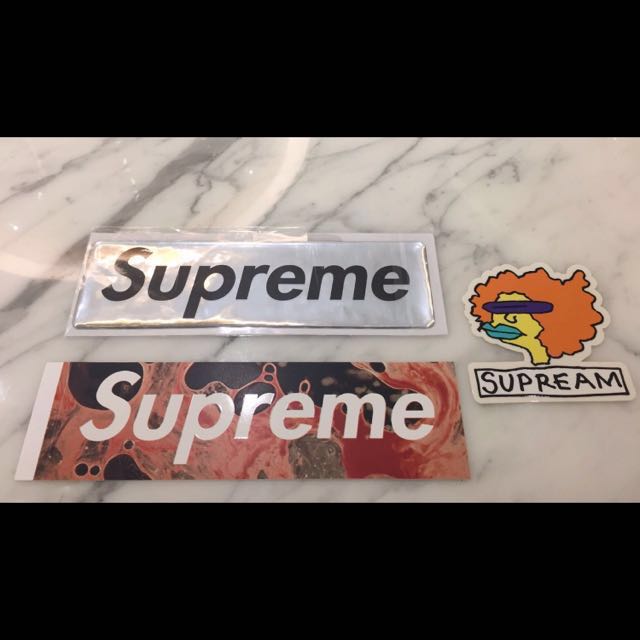 silver supreme sticker