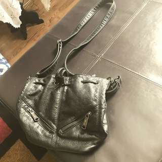 Black Leather Cross Body Bag