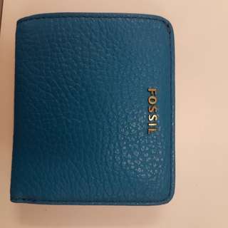 BNWT FOSSIL Madison Bifold Cerulean Wallet