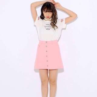 日本購入Pink Latte粉色刺繡短裙褲裙