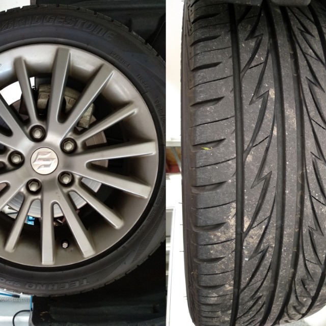 A Set Of 4 Bridgestone Techno Sports Tyres For Complete Rims Tyres Swap Car Accessories On Carousell