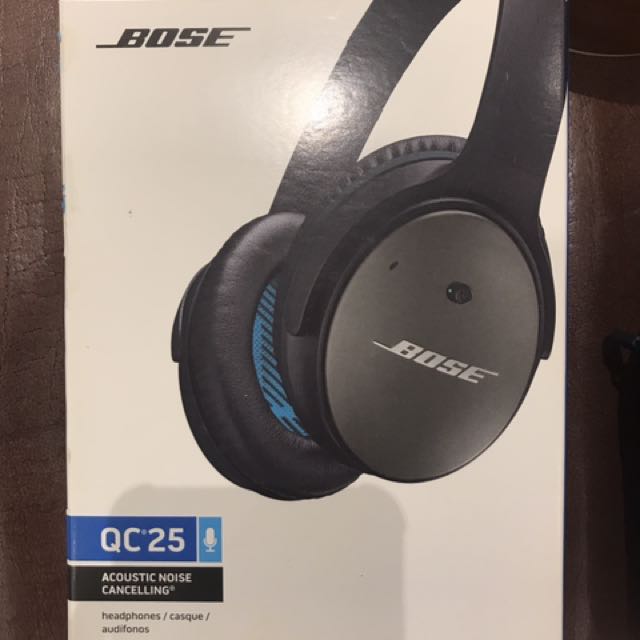 Bose Quietcomfort 25 Qc25 Noise Cancelling Headphones For Apple Android Devices Black Electronics Audio On Carousell