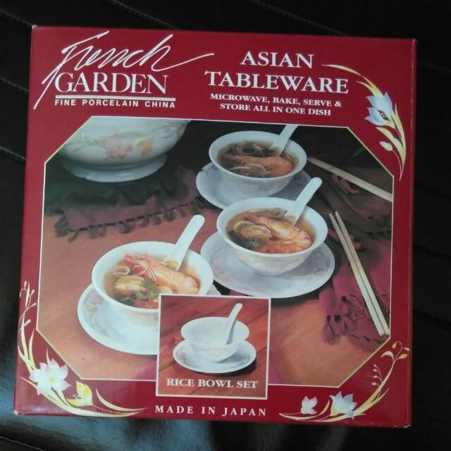 Chinese Dinner Set 中式餐具x 3 Make In Japan, 傢俬＆家居, 廚具和餐具, 餐具和餐具 - Carousell