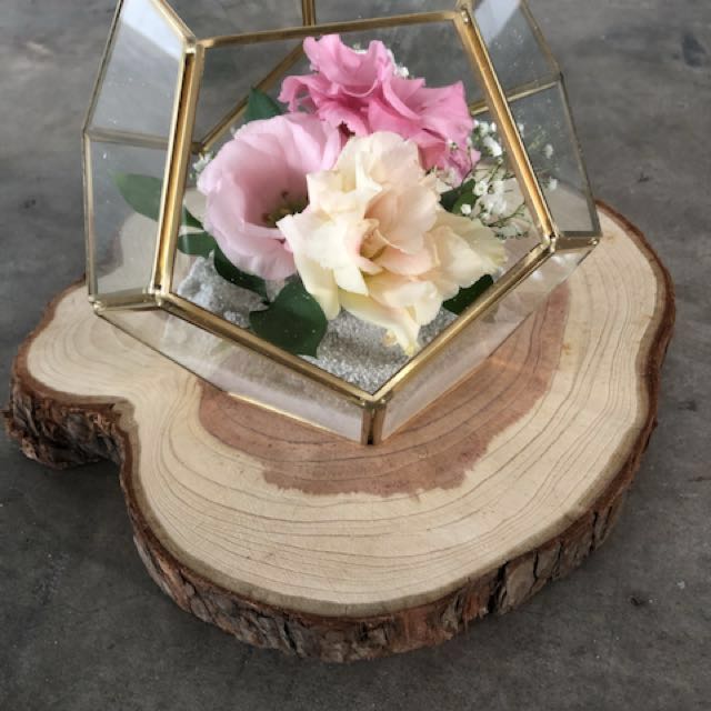 Geometric Terrarium Gold Glass Vase Fairylights Wedding Home Decor