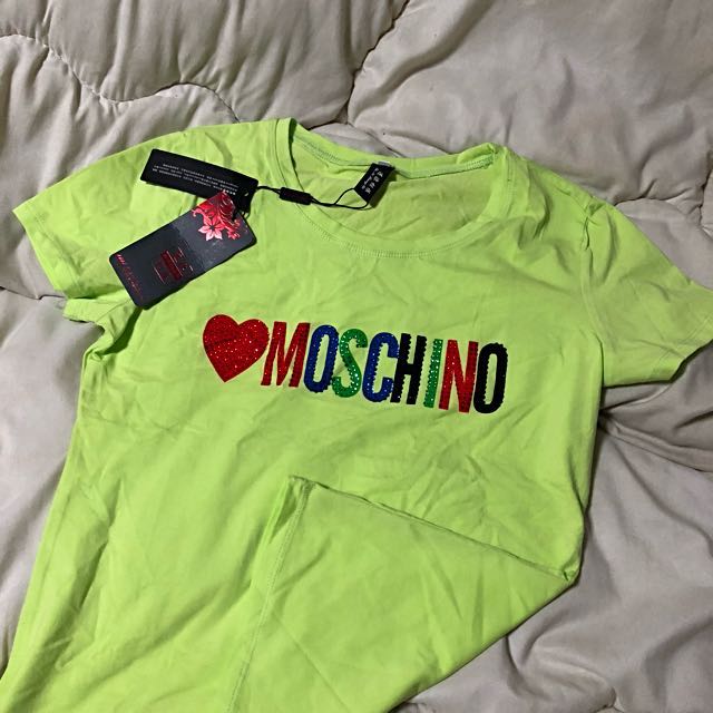 Lime green moschino shirt Clearance