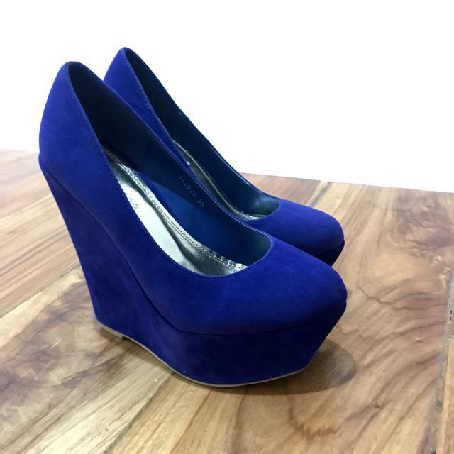 blue platform shoes