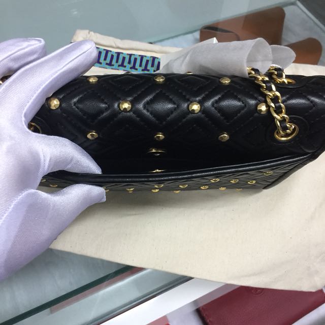 Tory Burch Fleming Stud Small Convertible Shoulder Bag black Luxury Bags Wallets on Carousell