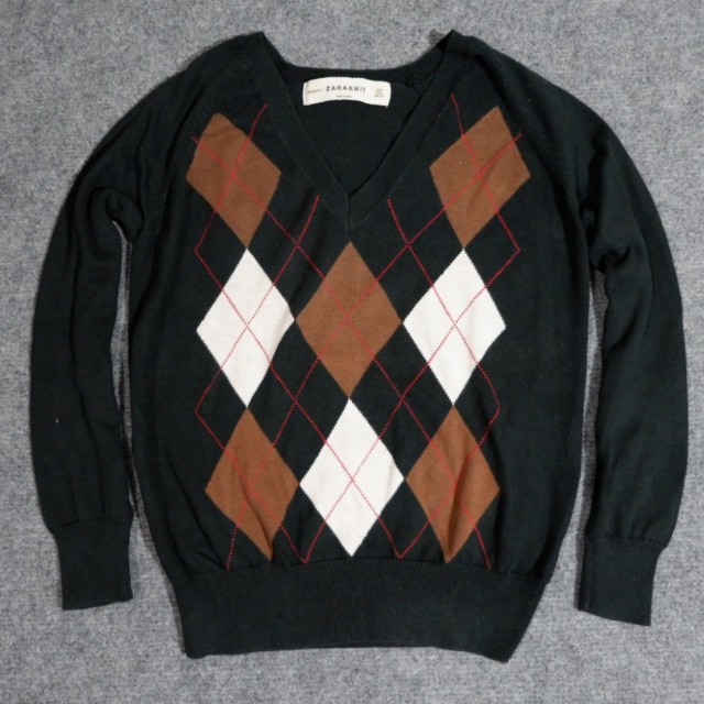 V-Neck Sweater ZARA Original, Fesyen