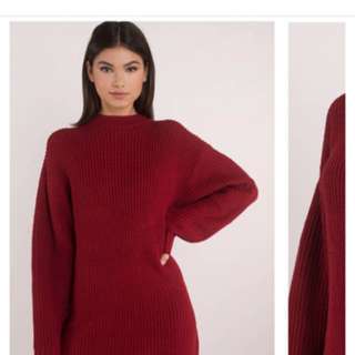 Tobi Red Sweater Dress M/L