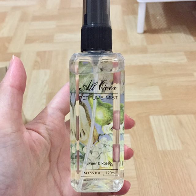 missha all over perfume mist pear rose