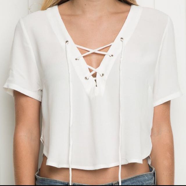 Brandy Melville Lace-Up Blouses