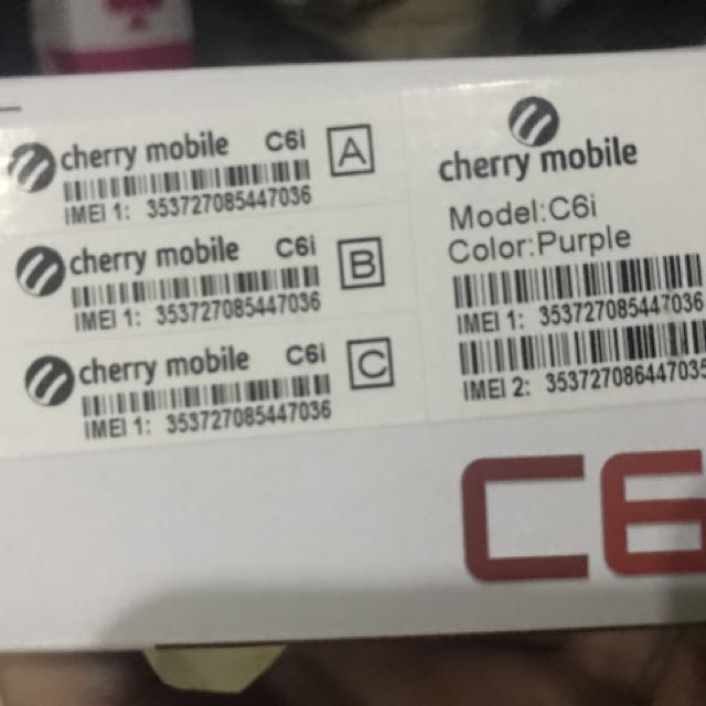 Cherry Mobile C6i (Category: Android Others) located in Makati City. Submitted by karlmacalisang (Listing ID 148911221, Image 3). Description: Brand New Phone Gift from my friend Color Purple RFS: Not gonna use it.