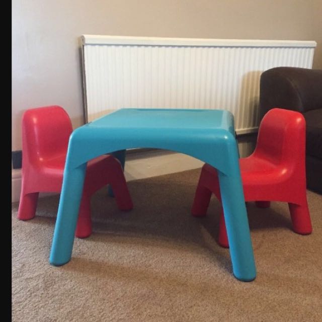 ELC Plastic Table Chairs Hobbies Toys Toys Games on Carousell