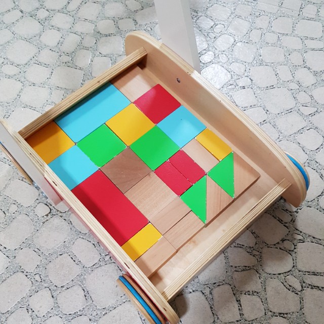 ELC wooden walker & building blocks, Hobbies & Toys, Toys & Games on