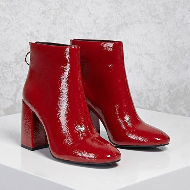 faux patent leather boots forever 21