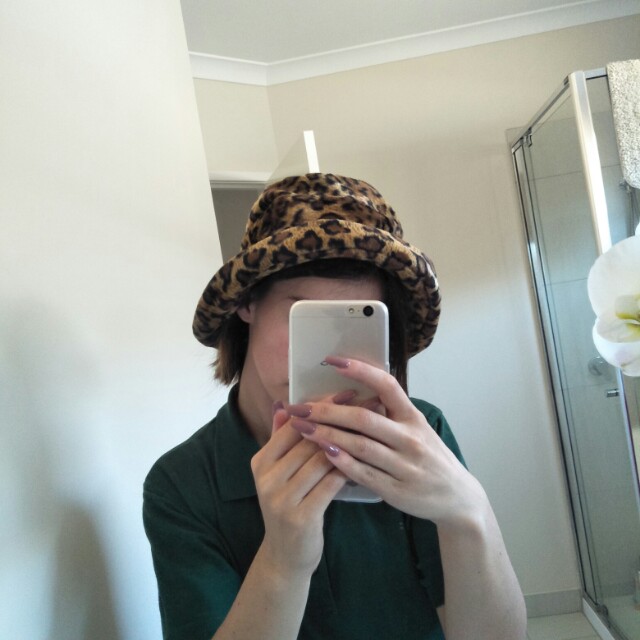 furry cheetah bucket hat