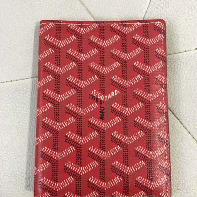 goyard passport holder red