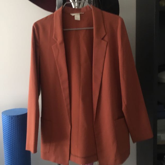 H M Burnt Orange Blazer Women S Fashion Clothes On Carousell